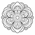 Calming Symmetry: Black And White Flower Coloring Pages