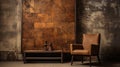 Luxurious Industrial-inspired Room With Rust Texture Art Piece