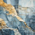Contemporary Metallurgy: Mountains And Cliffs In Watercolor