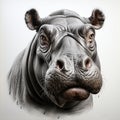 Hyperrealistic Hippopotamus Portrait Tattoo Drawing With High Contrast