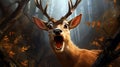 Edgy Caricature Of A Playful Deer In The Woods