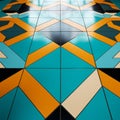 Geometric Tile Design: Bold Colors, Sharp Angles, And Symmetry