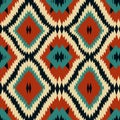 Southwestern Design Pattern In Turquoise, Red, And Brown