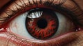 Scared Eyes: Hyperrealistic Painting Of A Woman\'s Red Eyes
