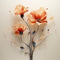 Abstract Flowers: 3d Design With Graceful Lines And Romantic Realism