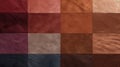 Vibrant Leather Textures: Realistic Shades, Colorful Washes, Minimalist Grids Royalty Free Stock Photo
