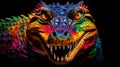 Colorful Crocodile Face Wallpaper - Vibrant Zbrush Style Design