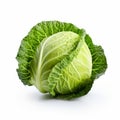 Cabbage Isolated On White: High-key Lighting Uhd Image Royalty Free Stock Photo