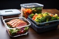a photo showing a full and empty meal prep container