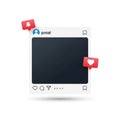 Instagram Post Template with Notification Icons and Like Button photo image Royalty Free Stock Photo