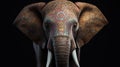 Elephant with mandala ornament. Asian elephant coloring book animal Royalty Free Stock Photo