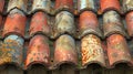 a roof with visible signs of rust. The rust has oxidized the metal surface, creating a textured and weathered appearance Royalty Free Stock Photo