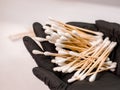 Cotton swabs: a simple tool for everyday care Royalty Free Stock Photo