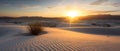 Photo of desert with endless white sand.