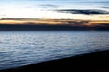 Dusk falling over the English coast, Great Britain