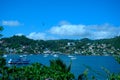 Bay with boats in atlantic ocean travel voyage Royalty Free Stock Photo