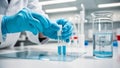 The photo shows the process of laboratory tests of water samples