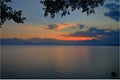 Sunset over the bay of Antalya city Royalty Free Stock Photo