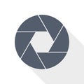 Photo shutter vector icon, camera, photography concept illustration Royalty Free Stock Photo