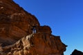 Girl at the sunset in the Wadi Rum desert in Jordan Royalty Free Stock Photo