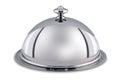 Silver Dome or Cloche isolated with clipping path. Royalty Free Stock Photo