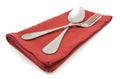 Photo silverware fork napkin isolated Royalty Free Stock Photo