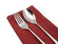 photo silverware fork napkin isolated Royalty Free Stock Photo