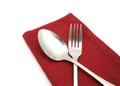 photo silverware fork napkin isolated Royalty Free Stock Photo