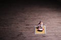 Conceptual Photo, Sitting Muslim, Islam People Reading Al Quran, at Wooden Floor