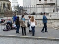 Photo sketches at Montmartre in Paris: tourists, artists, sights.