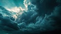 Dark Clouds and Sunlight Fill the Sky Royalty Free Stock Photo