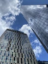 Skyscrapers Reaching to the Clouds in New York City Royalty Free Stock Photo