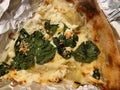 Slice of Spinach and Artichoke Pizza