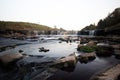 A photo of a small river in Russia, taken on a long exposure