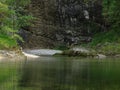 Smaller waterfall river Walchen near Sylvenstein lake Royalty Free Stock Photo