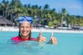 Photo of snorkeling girl Royalty Free Stock Photo