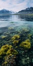 Translucent Water: Lava Rocks And Moss In The Icelandic Ocean