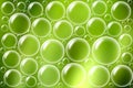 Soap bubbles on green background image