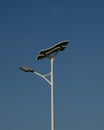 Flexible Solar Panel Lighting Pole on sky background