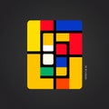 Colorful Geometric Design Inspired By De Stijl With Meticulous Detail