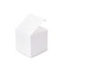 A white cardboard box on a white background on the left. Box mock-up. Royalty Free Stock Photo