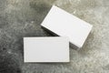 Stack of business cards blank mockup on grunge background mocap for design Royalty Free Stock Photo