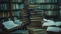 Stacks of Books in a Library Royalty Free Stock Photo