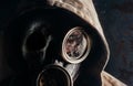 Stalker in gas mask with skull Royalty Free Stock Photo