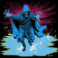 Blue Cloaked Comic Star Wars Character With Macabre Illustrations