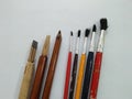 photo of stationery and brushes Royalty Free Stock Photo