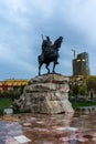Statue of Skanderbeg in the albanian capital Tirana