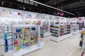 Minsk, Belarus - Nov 25, 2021: Photo of a store with beauty and care products for face and body in the mall. Interior