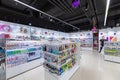 Minsk, Belarus - Nov 25, 2021: Photo of a store with beauty and care products for face and body in the mall. Interior