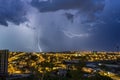 Storm with bolts in the city Ribeirao Preto, Sao Paulo - Brazil - Bolt